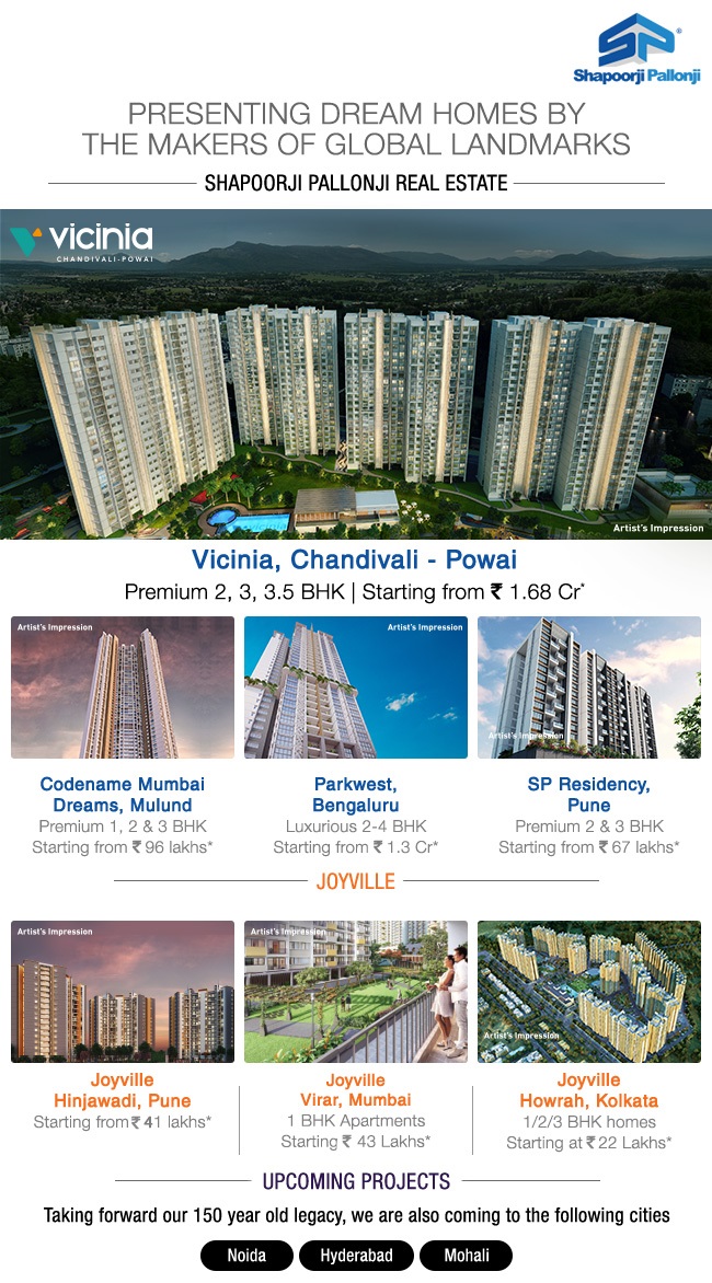 Book Apartments in Shapoorji Pallonji Residential Projects Across India Update